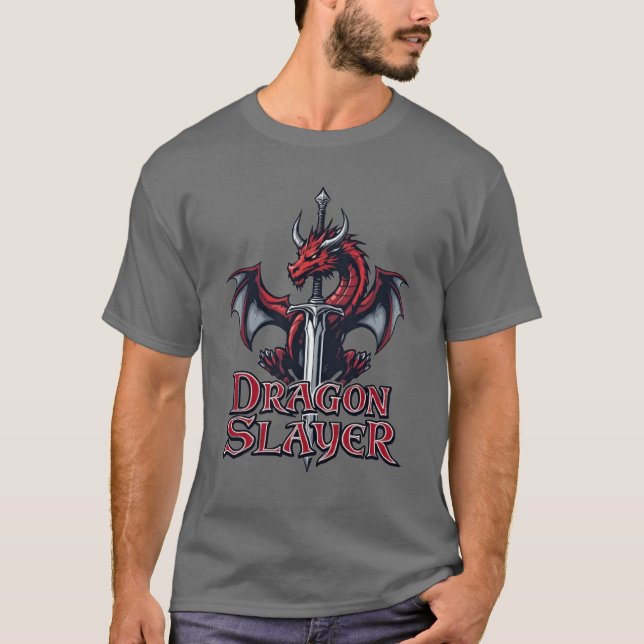Lagerets Vapensköld Dragon & Blade T Shirt (Framsida)