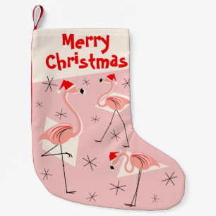 Lagerföra för FlamingoSantas rosa god jul Liten Julstrumpa