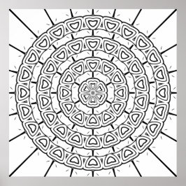 Lagerformad Bågmönster Cirkulär Mandala Färgläggni Poster