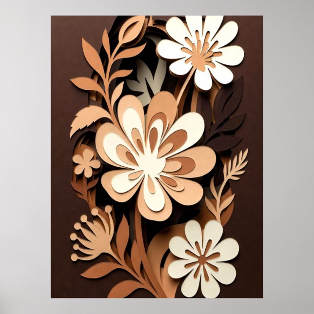 Lagerformad blomsterpappersklippt harmoni poster (Framsidan)