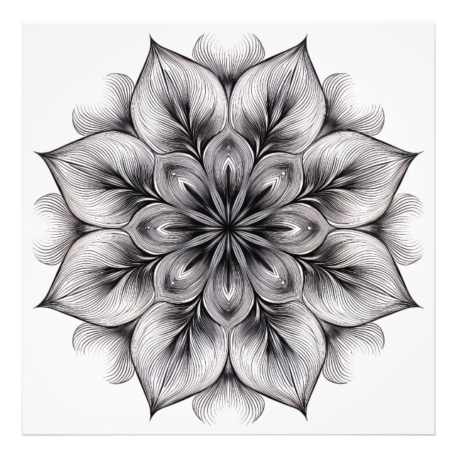 Lagerfylld blommande mandala fototryck (Framsidan)