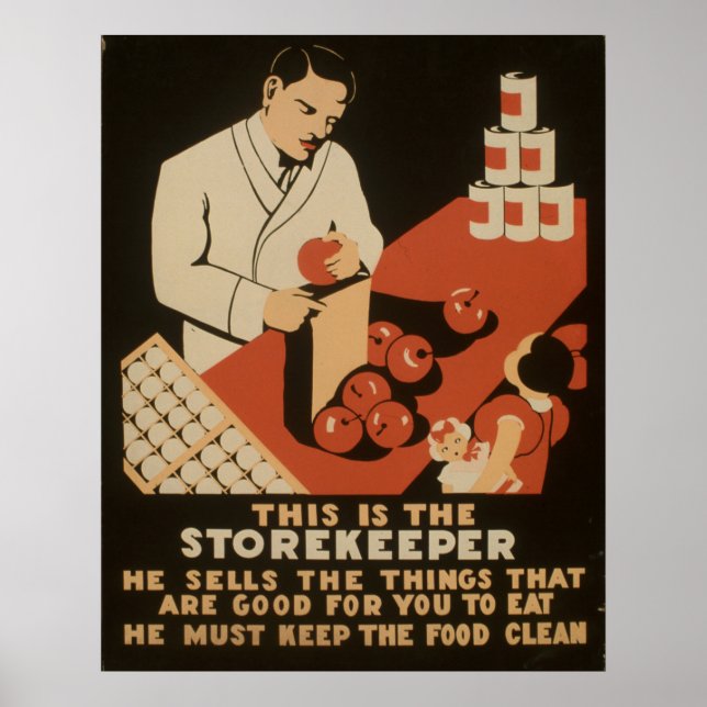 Lagerhållaren måste Behålla Vintagen Food Clean WP Poster (Framsidan)