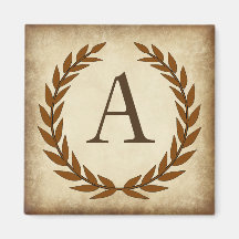 Lagerkrans Åldrad Papyrus Monogram Initial A