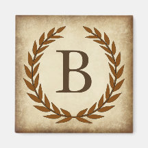 Lagerkrans Åldrad Papyrus Monogram Initial B
