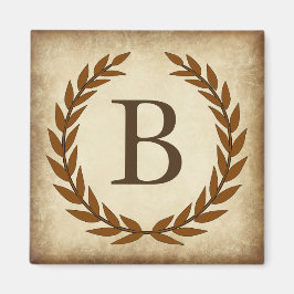 Lagerkrans Åldrad Papyrus Monogram Initial B Magnet