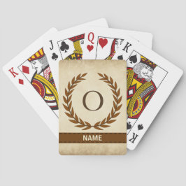 Lagerkrans på pergamentmonogram Initial O Casinokort