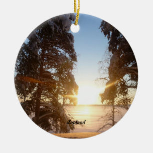 Lagerlandskap Julgransprydnad Keramik