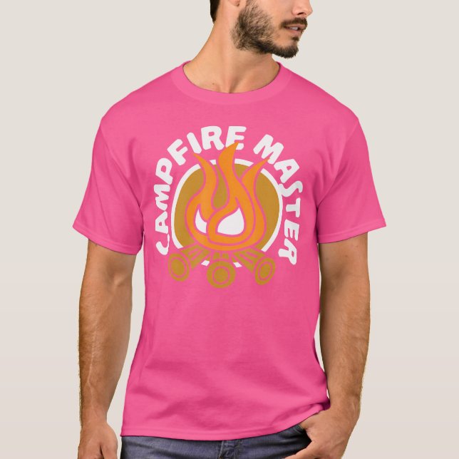 Lägermaster Rolig Camping Brasa T Shirt (Framsida)