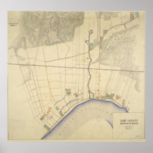 LägerParapetLouisiana karta 1863-64 Poster
