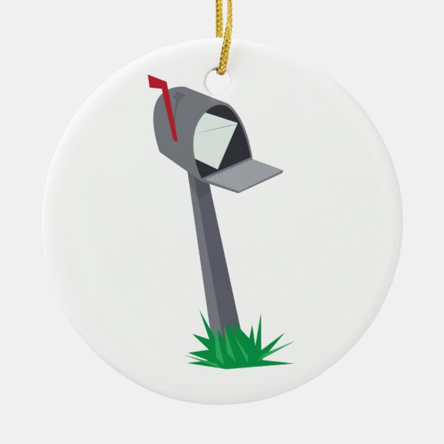 Lagerpostlåda Julgransprydnad Keramik (Framsidan)