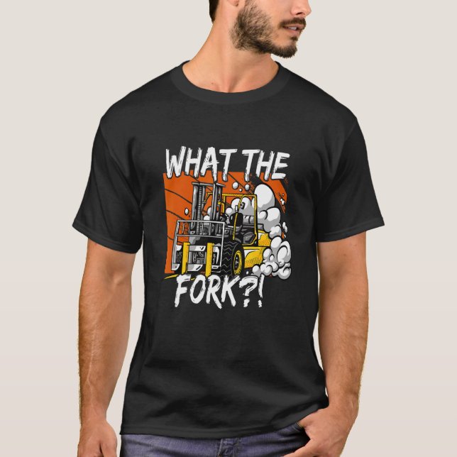 Lagerställe, hiss gaffel, auktoriserad t shirt (Framsida)