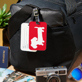 Lagertagg för Bright Red Dachshund Travel Bagagebricka
