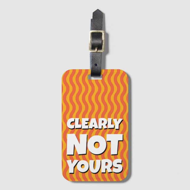 Lagertagg för Bright Retro Funny Funky Bagagebricka (Framsida vertikal)