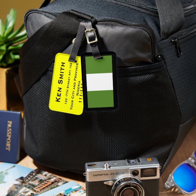 Lagertaggar Nigeria Bagagebricka (Fram & Baksida)