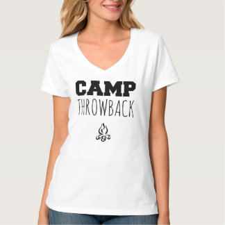 LägerThrowbackkvinna V-Nacke T-tröja Tee Shirt
