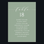 Lägesplan för minimal skriptväxling Grönt Bröllop Bordsnummer<br><div class="desc">Planen för bordsnummer av anpassade. Den har en sage-grönt med visuella skript och klassisk typografi. Anpassa genom att lägga till egna detaljer. Denna minimalistiska sittplan för bord är perfekt för bröllop,  babyduschar,  möhippor,  födelsedagar och mycket annat.</div>