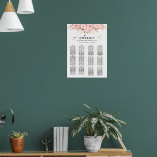 Lägesschema för minsta Löv Boho Blommigt Bröllop Poster