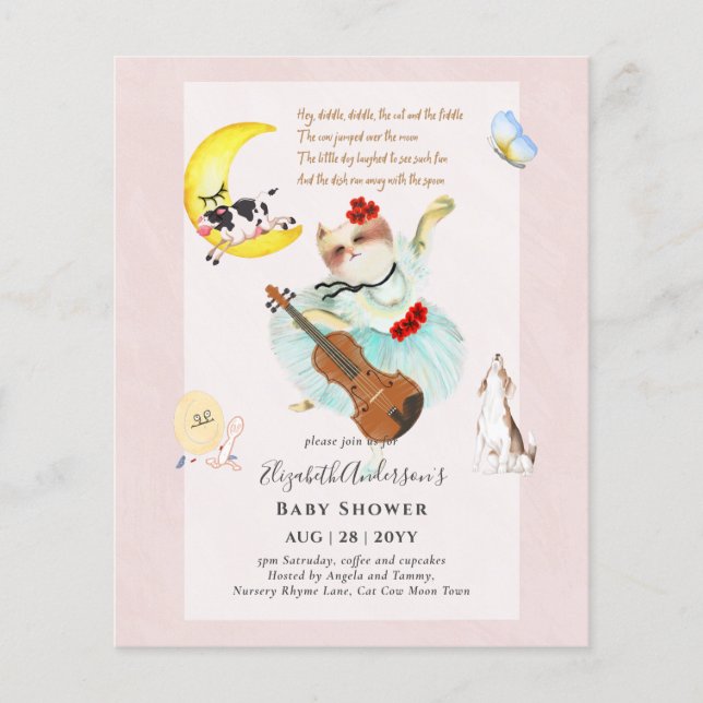 LÅGEST BUDGET Nursery Rhyme Baby Shower Flyer (Framsidan)
