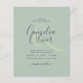 LÅGEST BUDGETKalligrafi i Ampersand Bröllop Flygblad