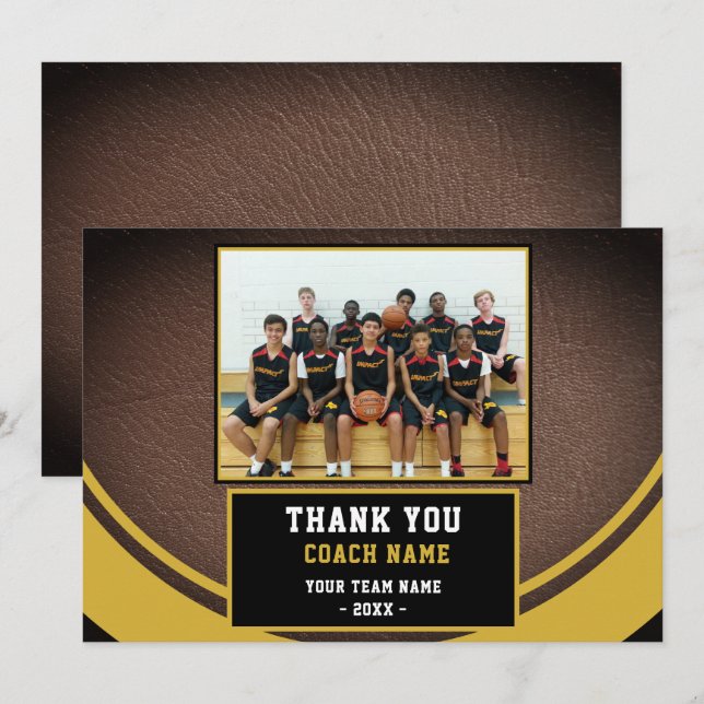 Lagfoto Baskettränare Tacksamhetskort (Fram/baksida)