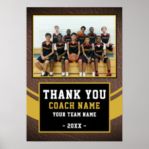 Lagfoto Tack till baskettränaren Poster