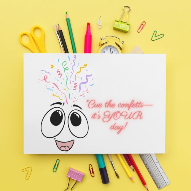 Lägg av konfekten i rosa Barns födelsedag-kortet Helgkort (Skapare uppladdad)