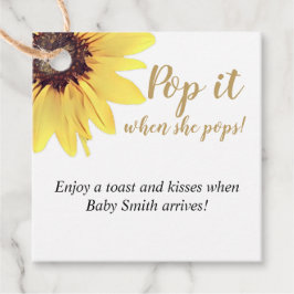 Lägg av när hon hoppar! Färgad solros Gåvor Etiketter