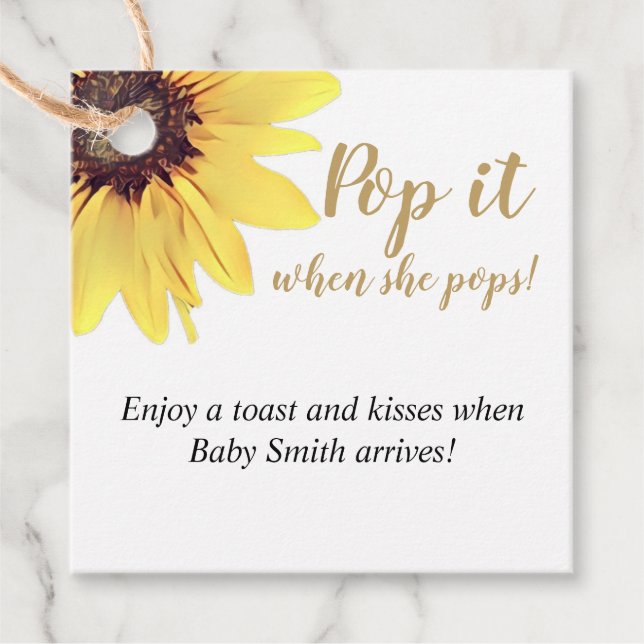 Lägg av när hon hoppar! Färgad solros Gåvor Etiketter (Framsida)