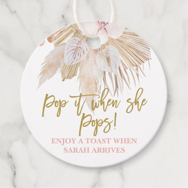 Lägg av när hon pampas gräs gåvor etiketter (Framsida)