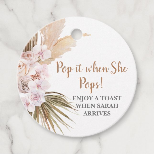 Lägg av när hon pampas gräs gåvor etiketter (Framsida)