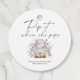 Lägg av när hon poppar - lilla lamm - gåvor etiketter