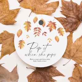 Lägg av när hon poppar - löv faller - gåvor etiketter