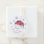 Lägg av när hon poppar - Santa baby - Gåvor Etiketter<br><div class="desc">Inbjudan dina gäster med den här vattenfärgen Santa hat och snöflingor - inbjudan till elegant för babydusch. Använda designen verktyg för att redigera texten,  ändra teckensnittet färg och stil för att skapa en unik inbjudan av typen inbjudningsdesign. Matchande objekt är tillgängliga.</div>