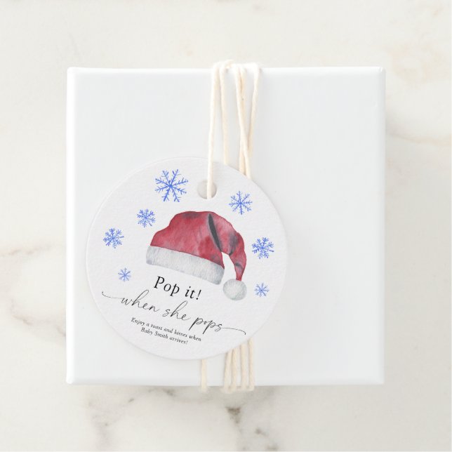 Lägg av när hon poppar - Santa baby - Gåvor Etiketter (På plats)