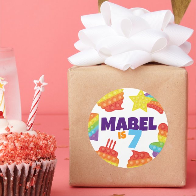 Lägg av! | Regnbåge födelsedag Runt Klistermärke (Part)