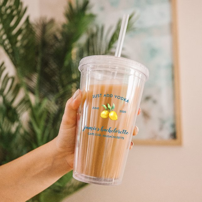 Lägg bara till Vodka | Personlig av Citrus Bachelo Take Away Mugg (Skapare uppladdad)