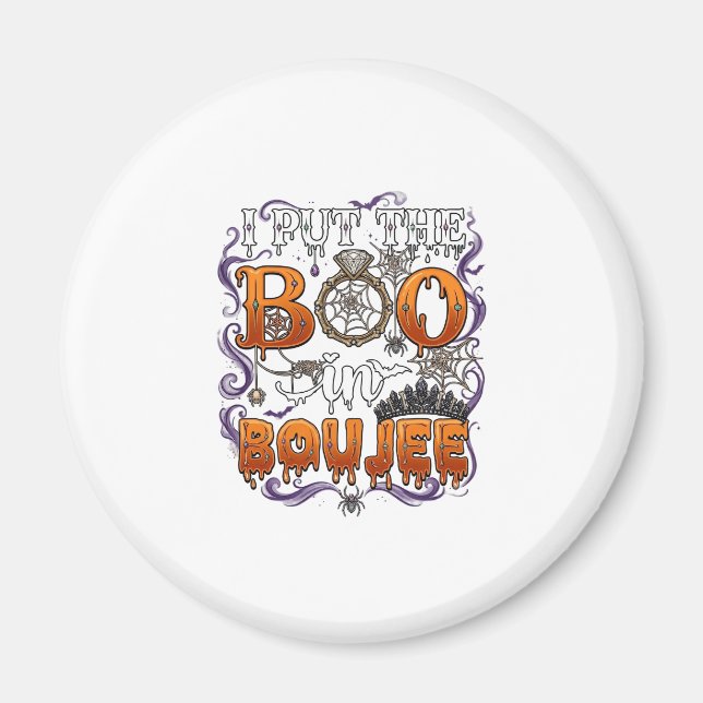 Lägg Boo Boujee Halloween Diamantring Krona_1 Magnet (Framsidan)