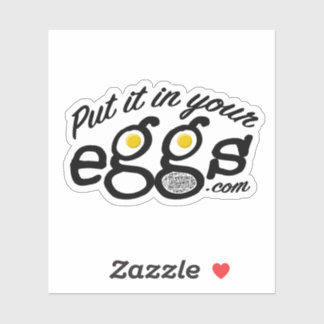 Lägg den i din äggkyssade vinyletikett klistermärken