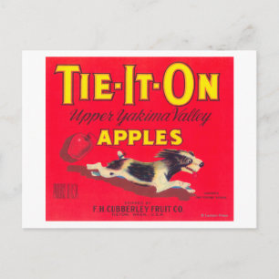 Lägg den på äppeletiketten (röd) - Tieton, WA Vykort