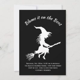 Lägg den på Boos Black & White Halloween fest Inbjudningar