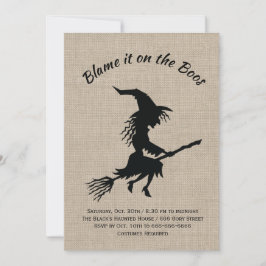 Lägg den på Boos Burlap Halloween fest Inbjudningar