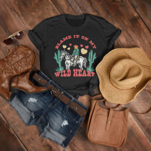Lägg den på min Vild Heart Horse and Woman T Shirt