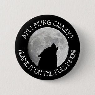 Lägg den på Vargen Full Moon Howling Knapp