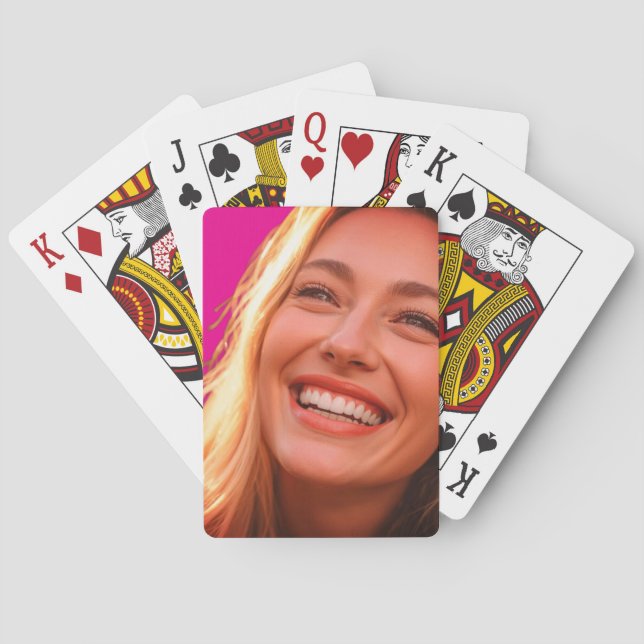 Lägg din foto på en förpackning klassiska spelkort (Baksidan)