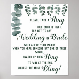 Lägg en Ring på Eucalyptus Möhippa-spelskylt Poster