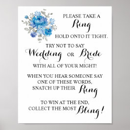 Lägg en Ring på Möhippan Blå blomma Poster