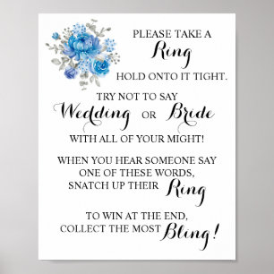 Lägg en Ring på Möhippan Blå blomma Poster