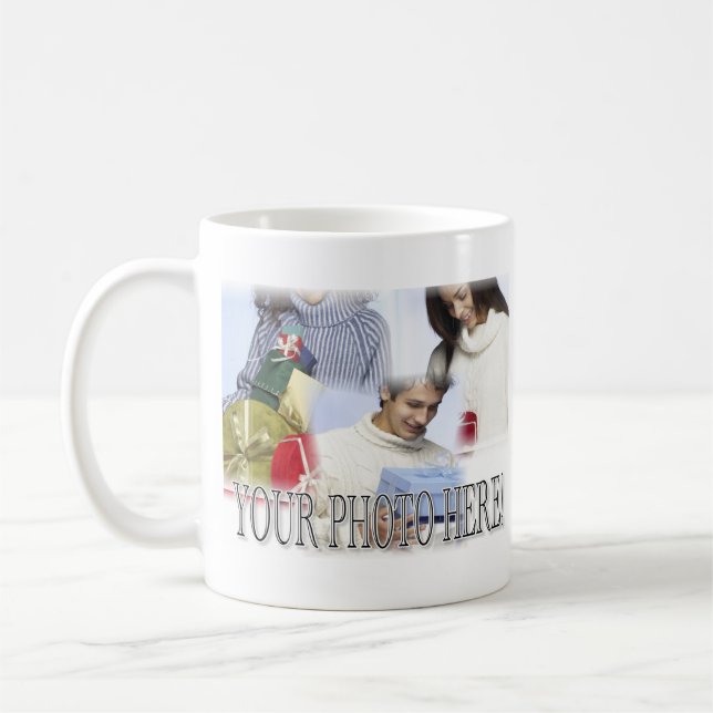 Lägg enkelt till eget foto och egen text kaffemugg (Vänster)