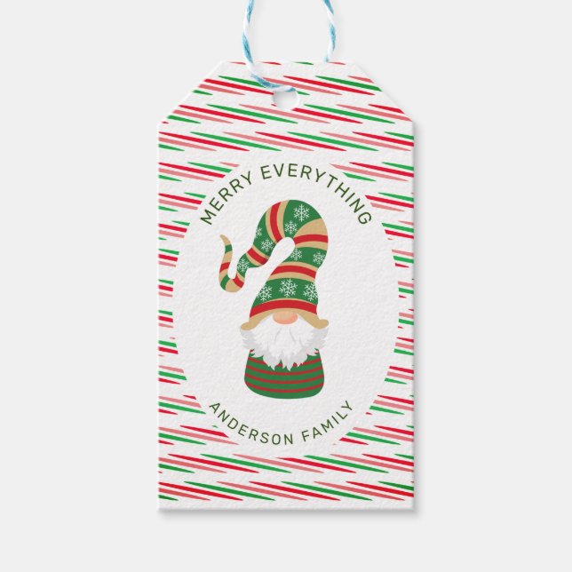 Lägg ihop allt helgdag i familjen gnome presentetikett (Framsidan)