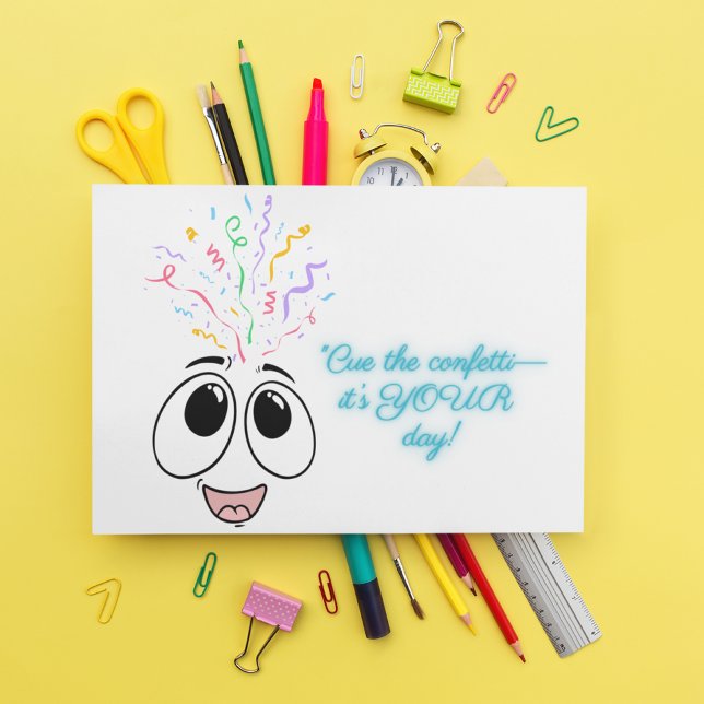 Lägg konfekten i blått Barns födelsedag-kort Helgkort (Skapare uppladdad)